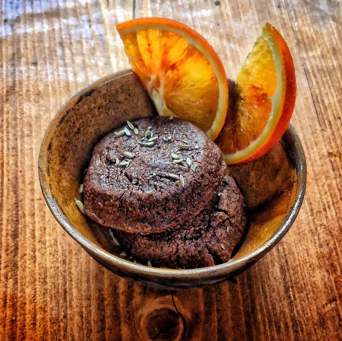 Blood Orange, Cacao and Fennel Cacao Cookies (with Angelica Root)