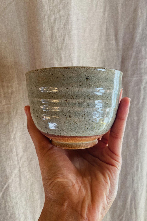 Wood-fired handmade cacao bowl with natural ceramic texture
